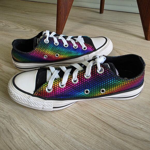 Converse Chuck Taylor All-Star Kaleidoscope Rainbow Low Top Sneakers Women Sz 6 - Picture 7 of 11